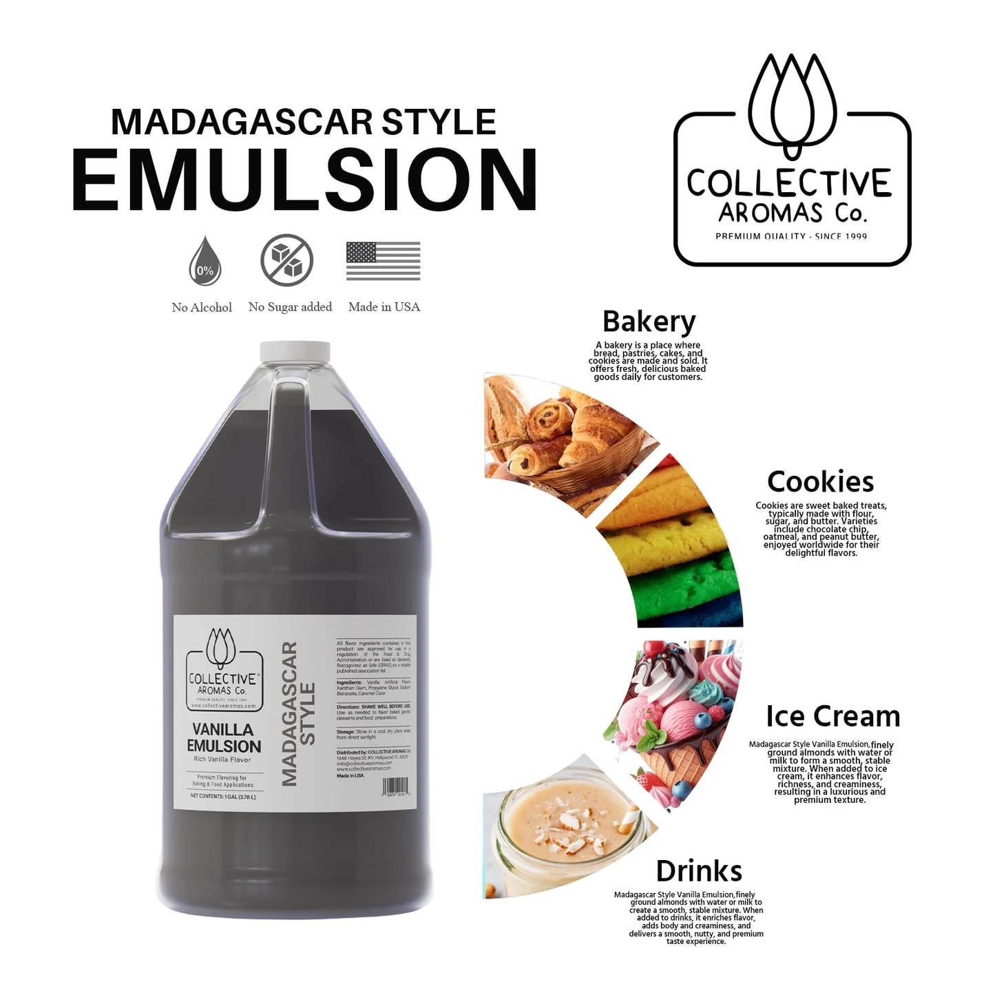 Madagascar Style Vanilla Emulsion for Baking – 1 Gallon