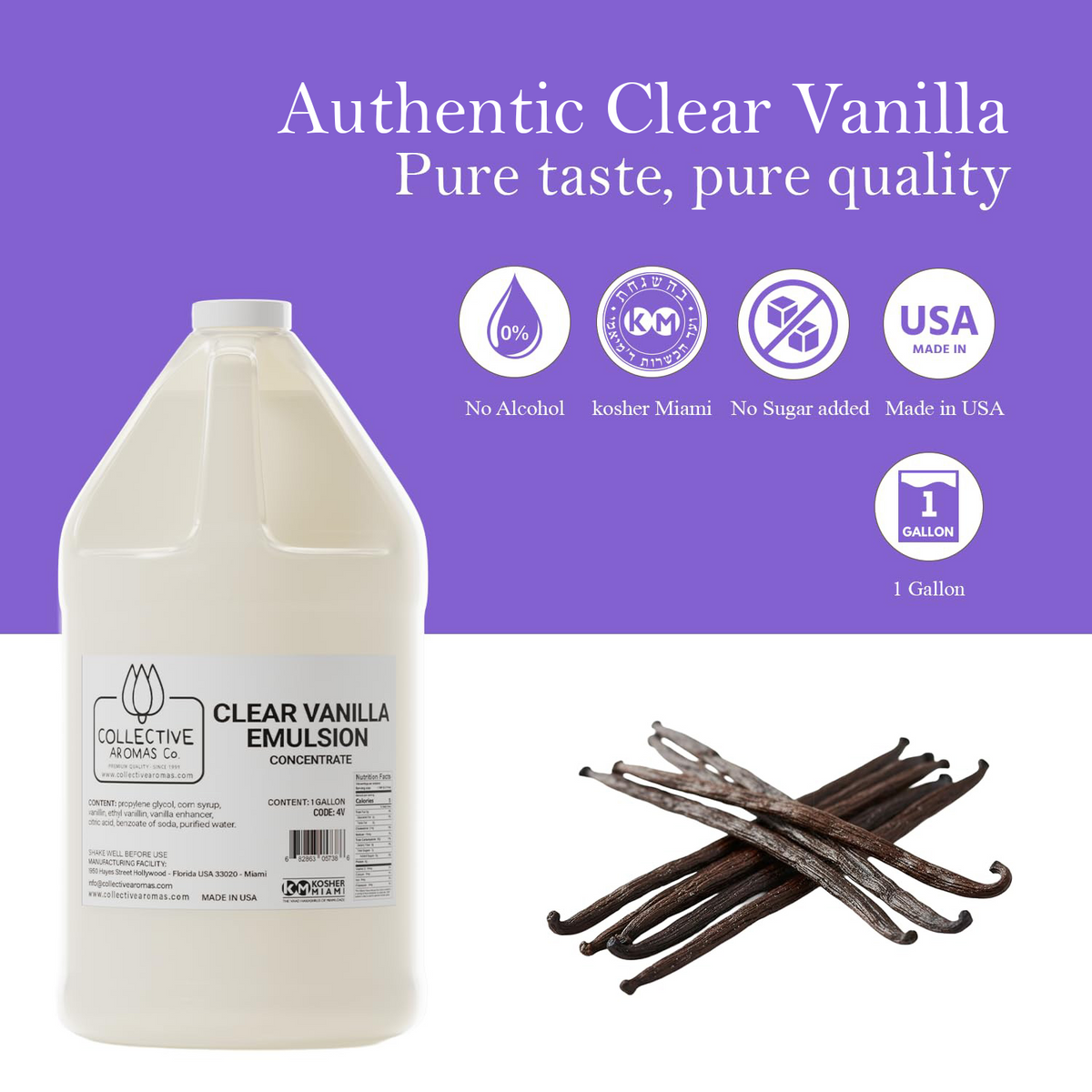 Clear Vanilla Emulsion for Baking – 1 Gallon